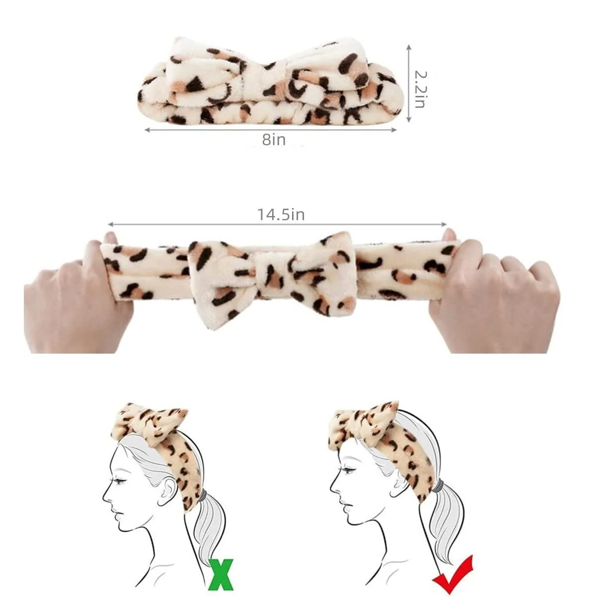 Пов'язка на голову Бант Spa Мікрофібра для макіяжу, фото №7 Пов'язка на голову Бант Spa Мікрофібра для макіяжу, фото №7