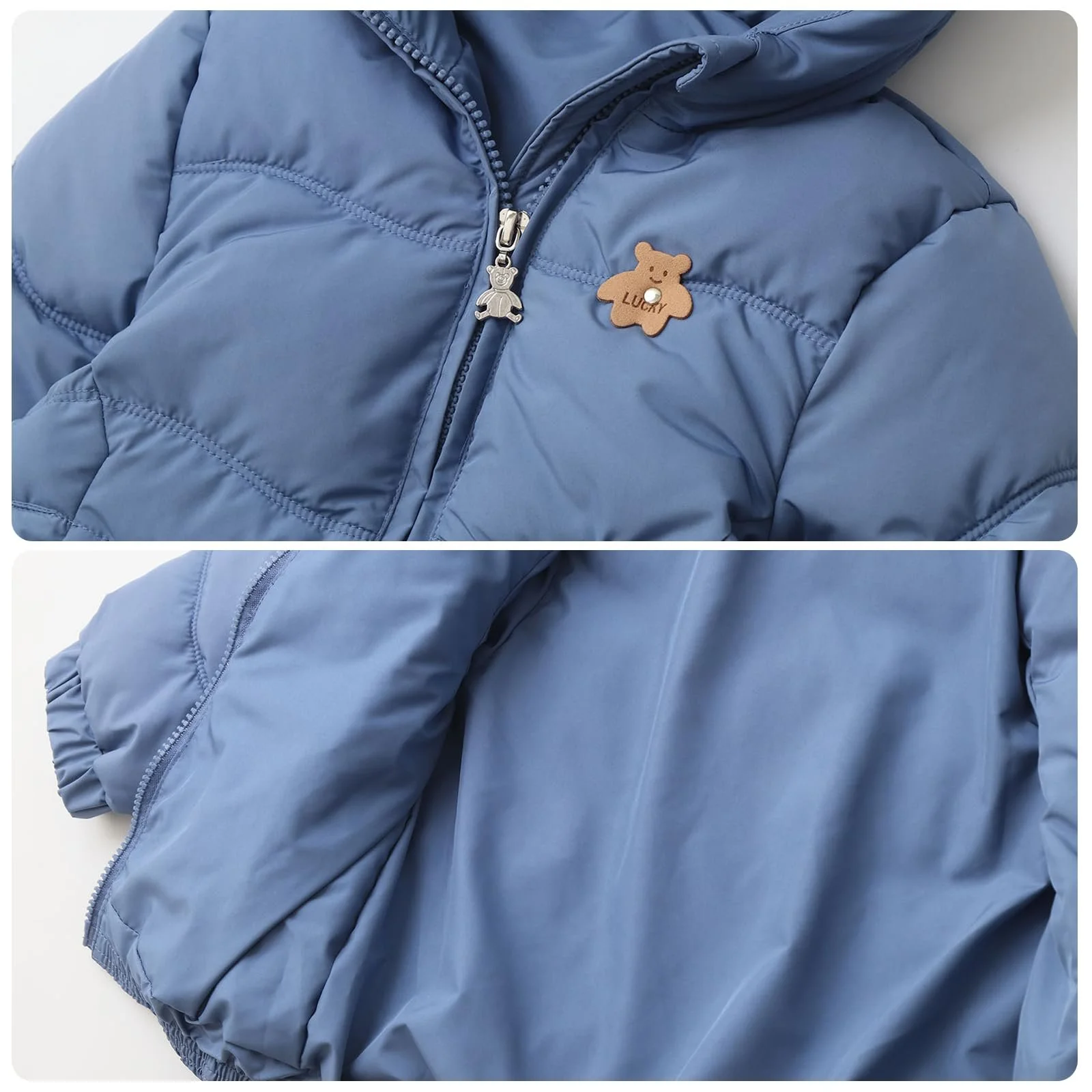 JiAmy Зимова куртка для малюків з капюшоном для хлопчиків і дівчаток, фото №4