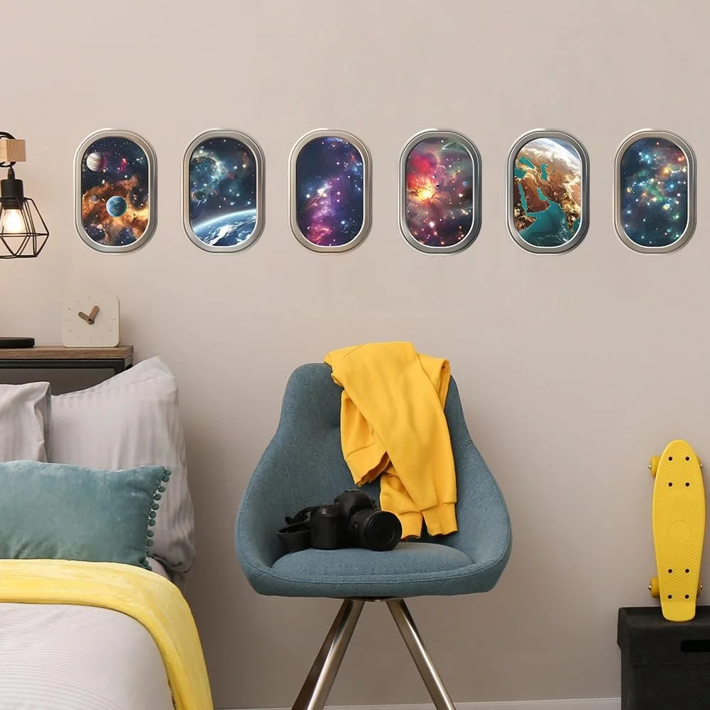 Наклейка на стену HGDESIGN 3D Window University Galaxy Planet (A) Декор для дома, фото №2