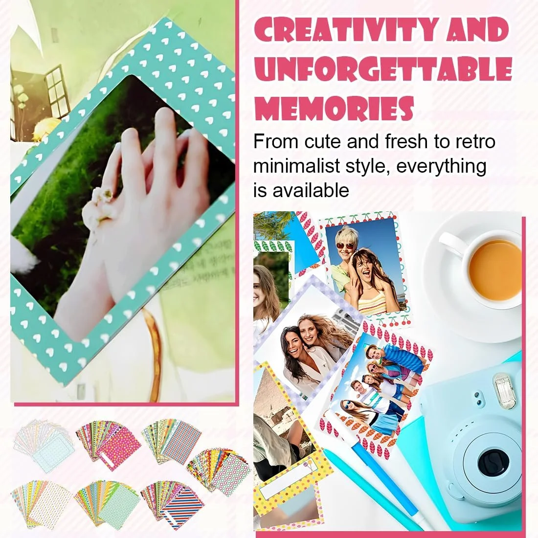 Набір наклейок та рамок для фото Fujifilm Instax Mini 11 9 8 140 шт з акриловим маркером, фото №5