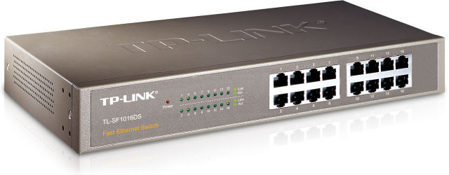 Коммутатор TP-Link TL-SF1016DS 16xFE металу, фото №1