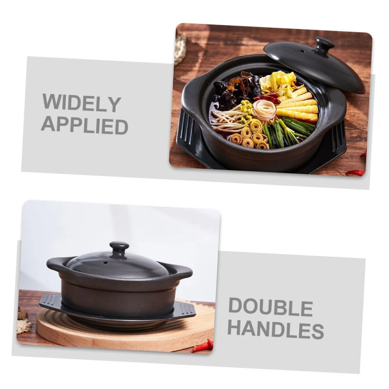 Горщик для запікання керамічний з кришкою та підставкою термостійкий, фото №6