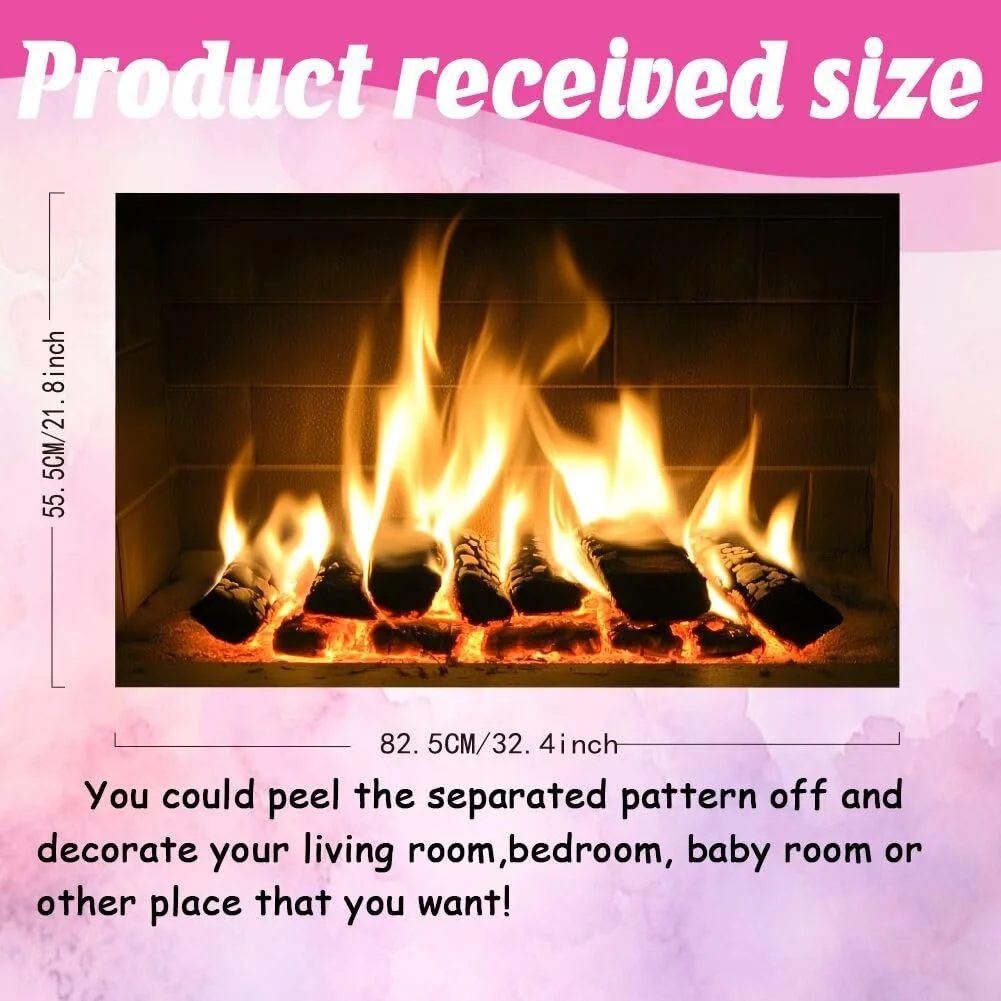 Наклейка на стіни 3D SUPERDANT Fireplace Campfire 96 x 30 см, фото №2