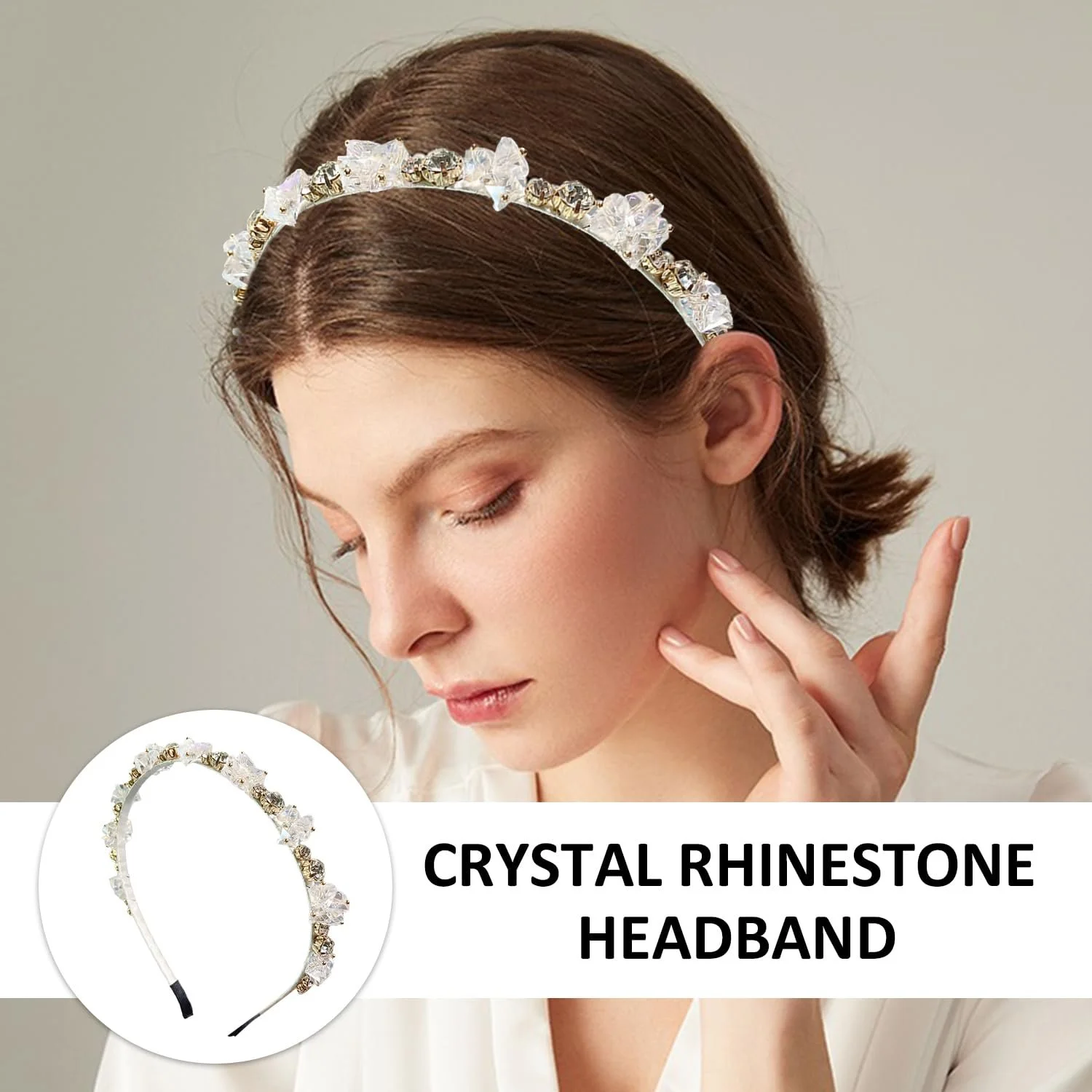 Обруч з кристалами та стразами, фото №5 Обруч з кристалами та стразами, фото №5