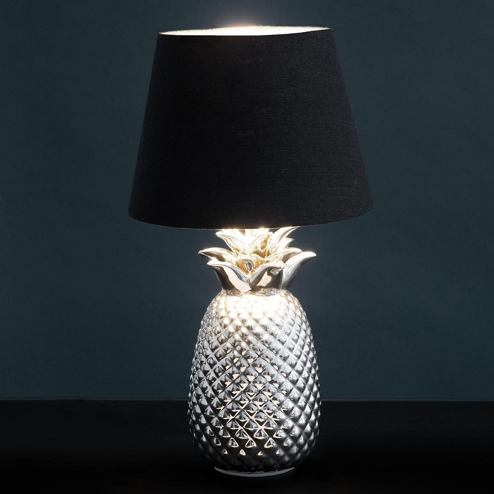 Настільна лампа Navaris Дизайн Ананас 40 см Декоративна кераміка E27 Сріблясто-чорна, фото №6