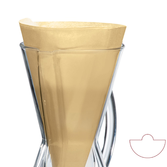 Фильтры для кемекса Chemex FP-2 Натуральные 100 шт, фото №3