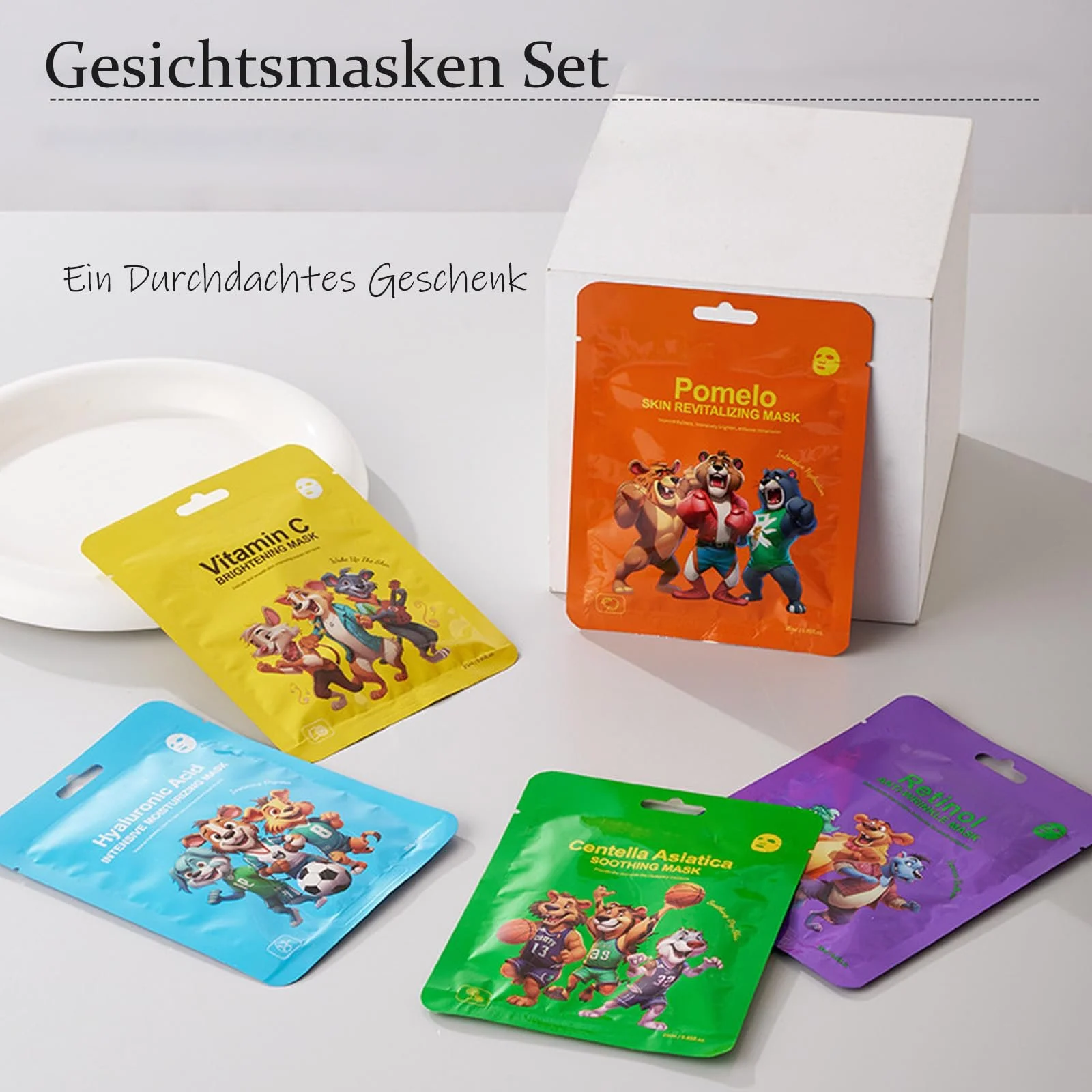 Тканевая маска Soleneva Набор 10 шт Маска для лица с гиалуроновой кислотой Увлажняющая, фото №5