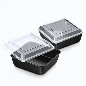 Форма для запекания Homikit с крышкой квадратная нержавеющая сталь с антипригарным покрытием Черная - Фото 1