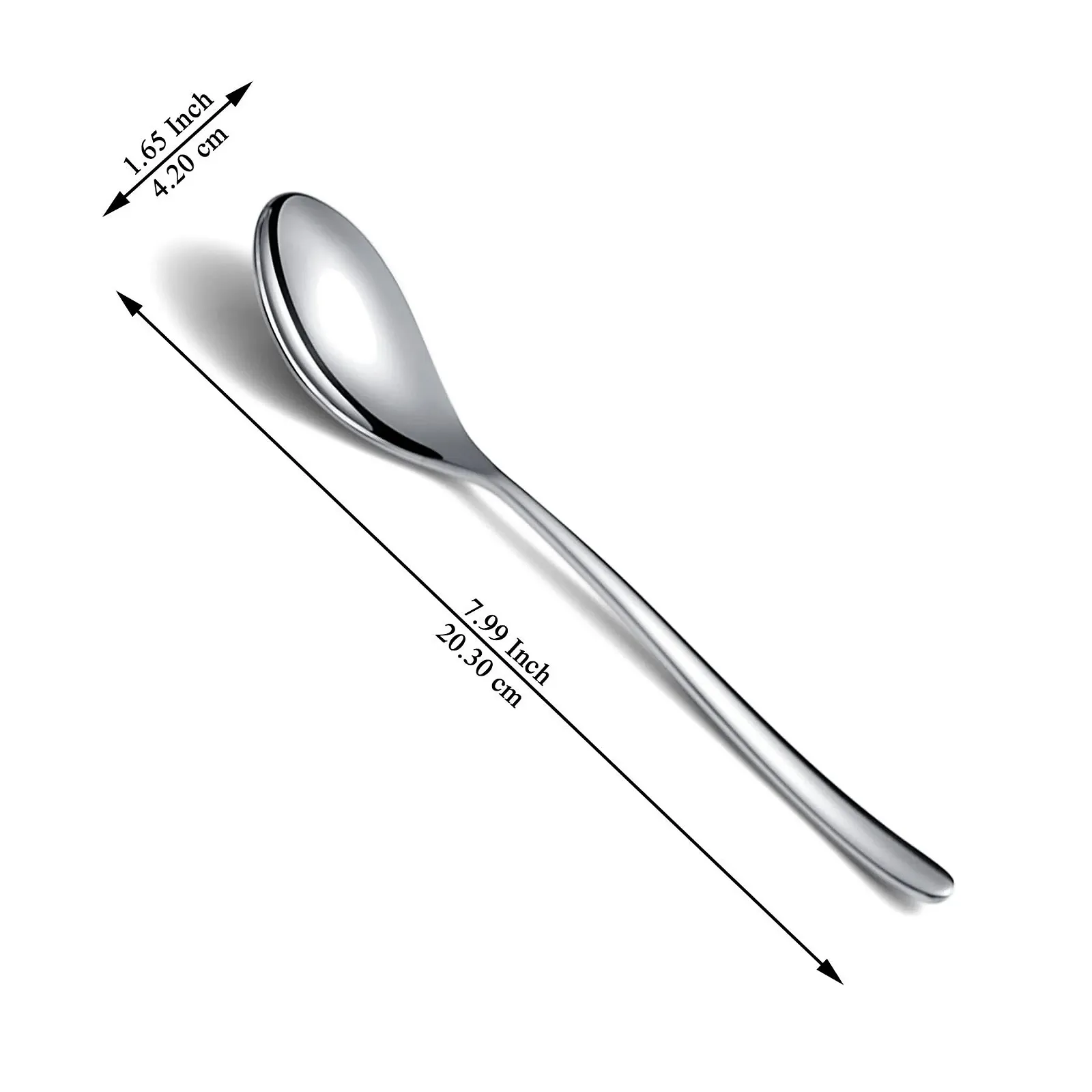 Ложки для супа Kyraton, набор 12 штук, 203 см, из нержавеющей стали, набор кухонных ложек, обеденные ложки, подходят для любого ужина, семьи, кафе, можно мыть в посудомоечной машине, фото №2