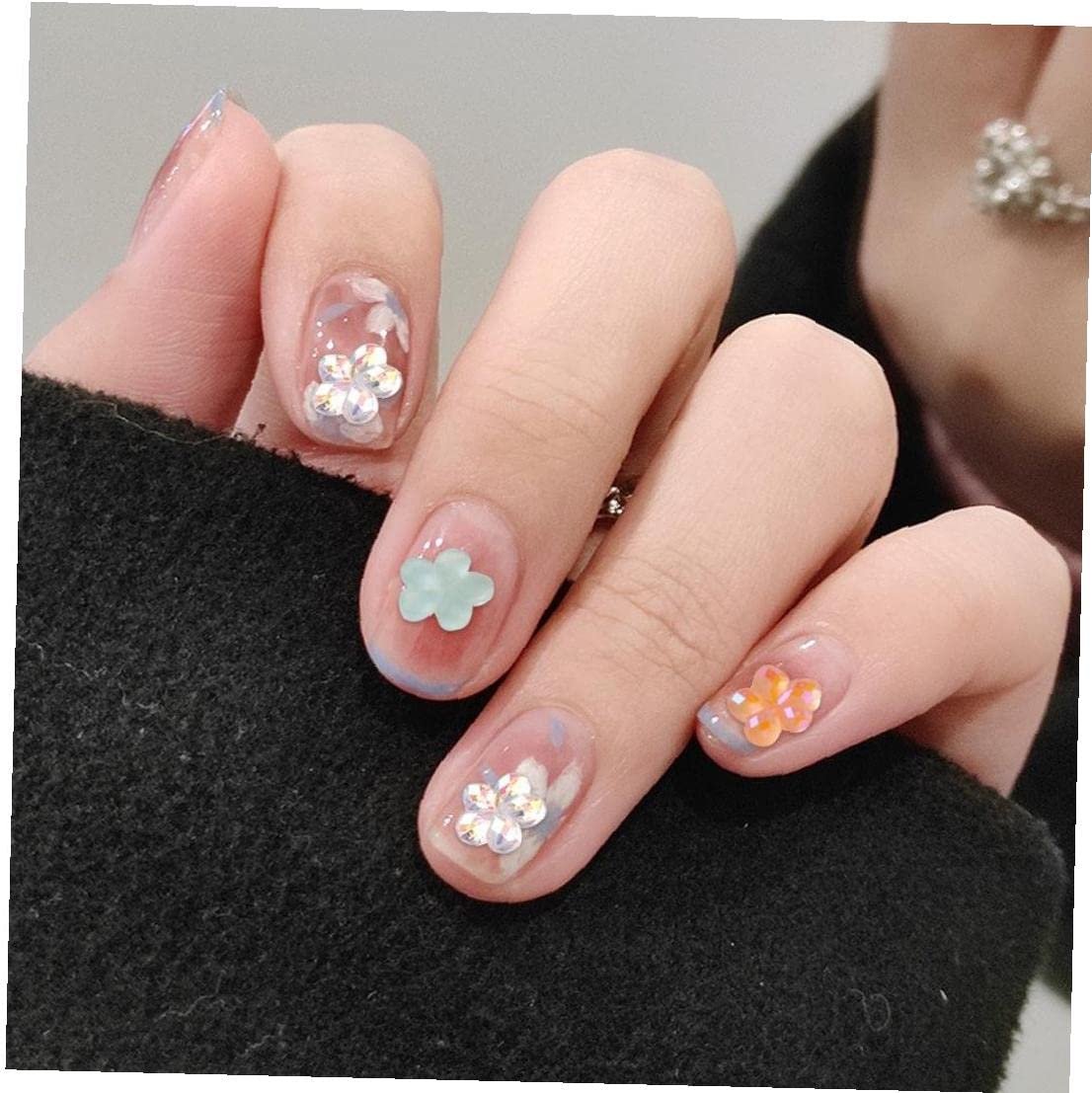 Стразы для ногтей Плоские бусины 3D Цветы Mix Aurora Пятилепестковый Цветок для DIY дизайна ногтей 6 мм, фото №7