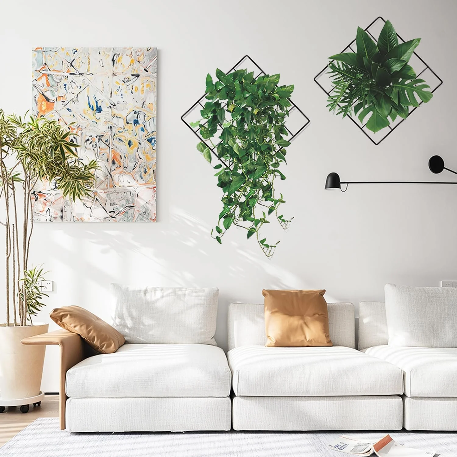 Наклейка на стіну Plants Green 3D PVC Набір 6 шт., фото №7