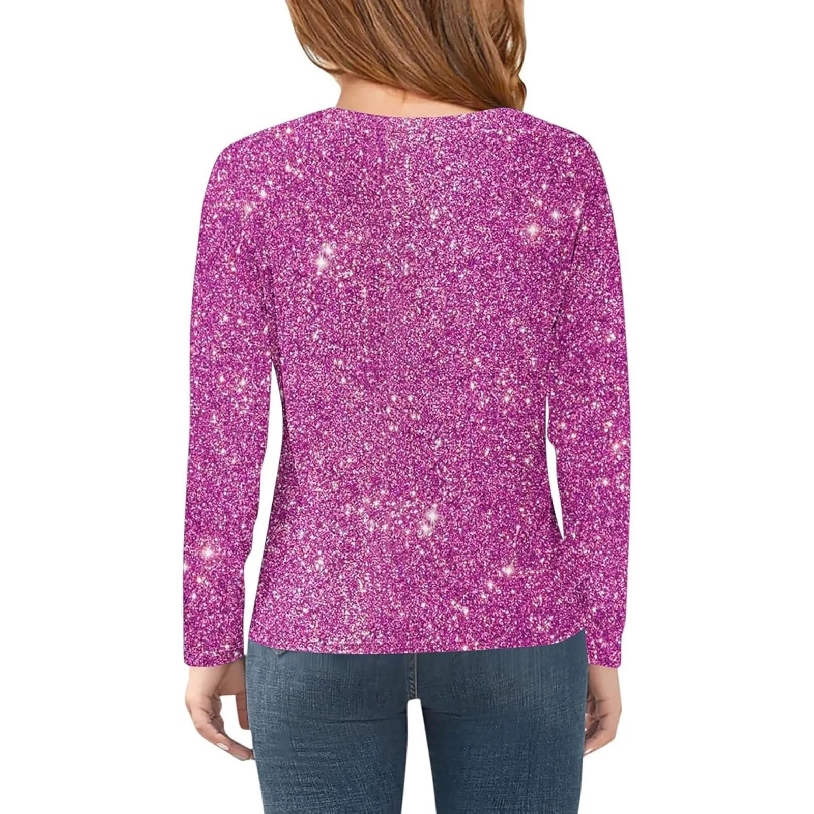 Sfwqoifou світшот з довгими рукавами для дівчинки з блискітками, осінньо-зимовий, фото №4 Sfwqoifou світшот з довгими рукавами для дівчинки з блискітками, осінньо-зимовий, фото №4