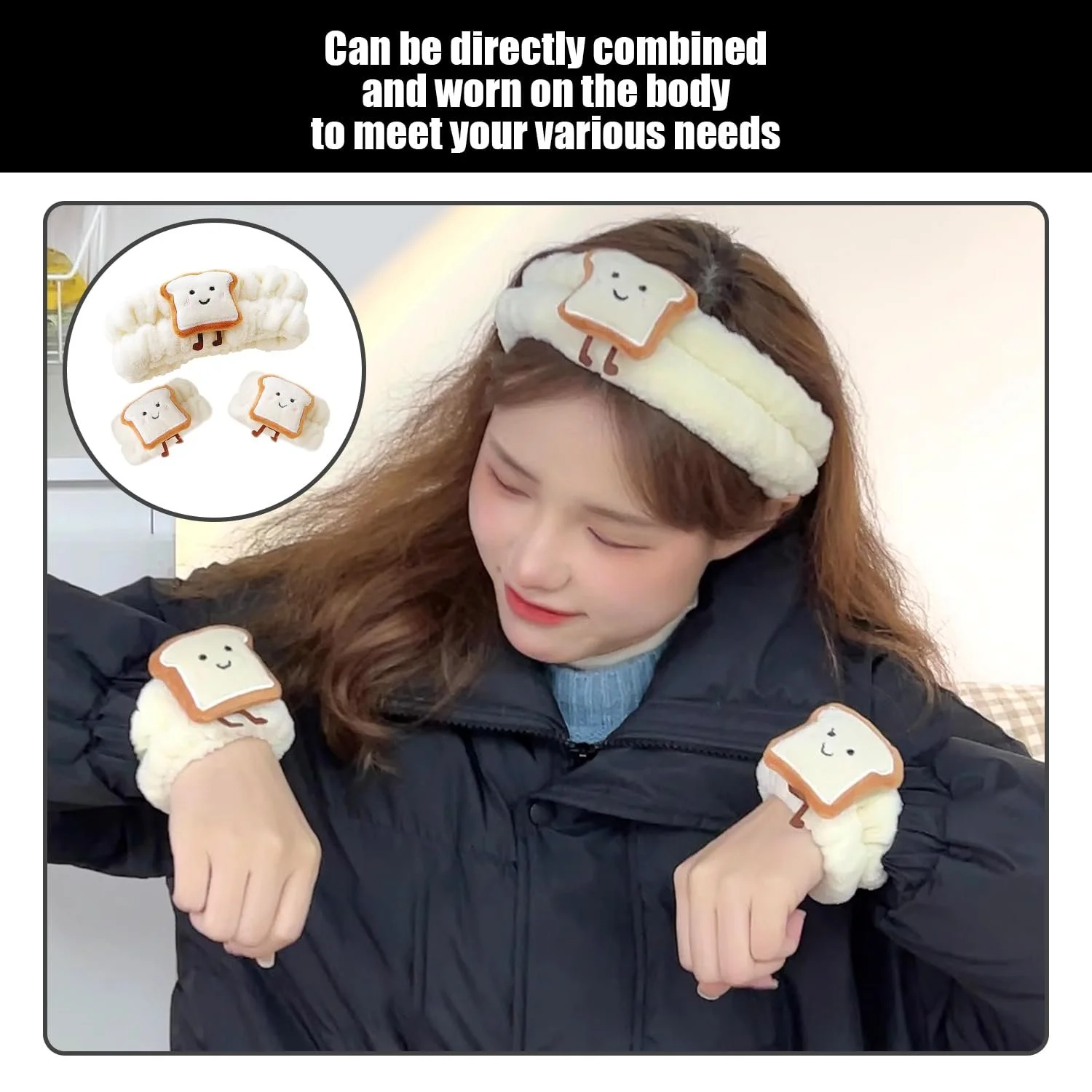 Набір: Пов'язка на голову 2 шт, Браслет 2 пари, фото №5