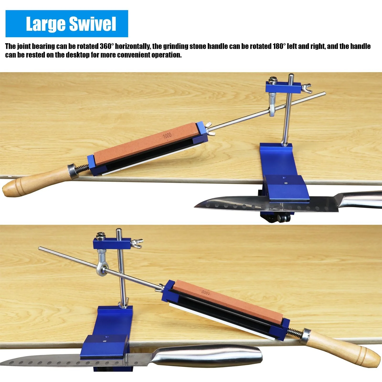 Точильна система для ножів професійна з фіксованим кутом та 8 каменями поворот на 360°, фото №3