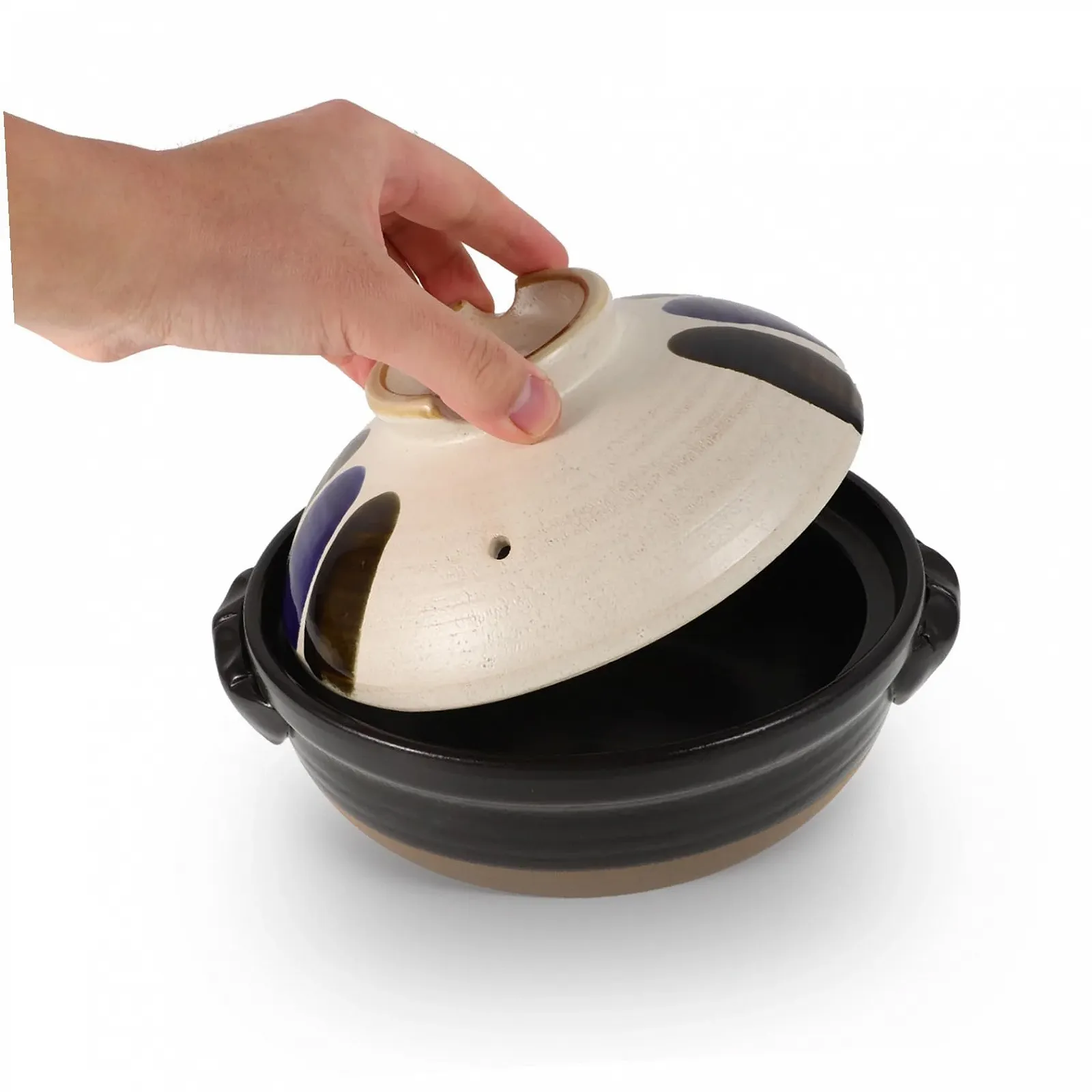 Кастрюля японский ретро стиль керамическая с крышкой двойные ручки грубая керамика серая, фото №8 Кастрюля японский ретро стиль керамическая с крышкой двойные ручки грубая керамика серая, фото №8