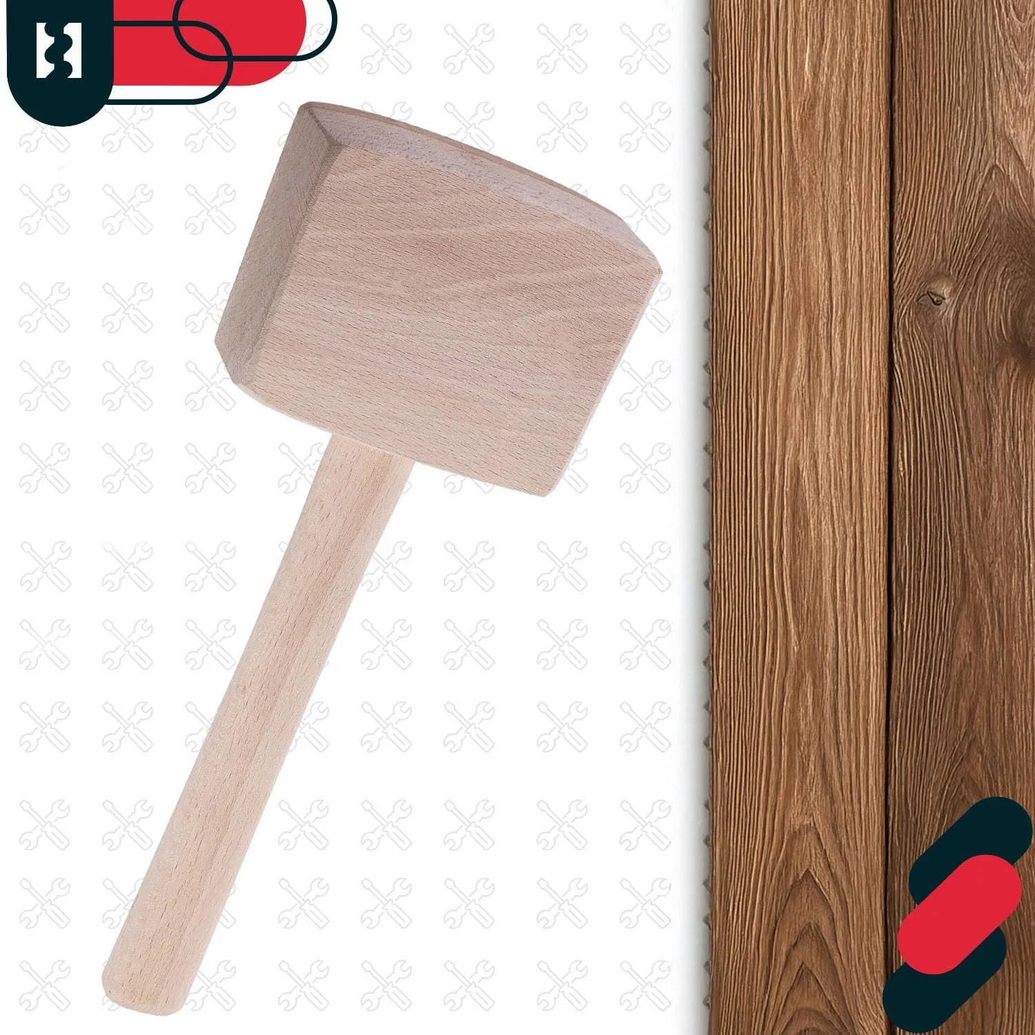 Киянка плотницкая KOTARBAU из бука прямоугольная, фото №6 Киянка плотницкая KOTARBAU из бука прямоугольная, фото №6