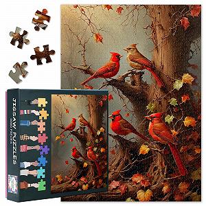 Пазл Red Cardinal Birds Птахи Червоні Кардинали 1000 деталей 70 x 50 см - Фото 1