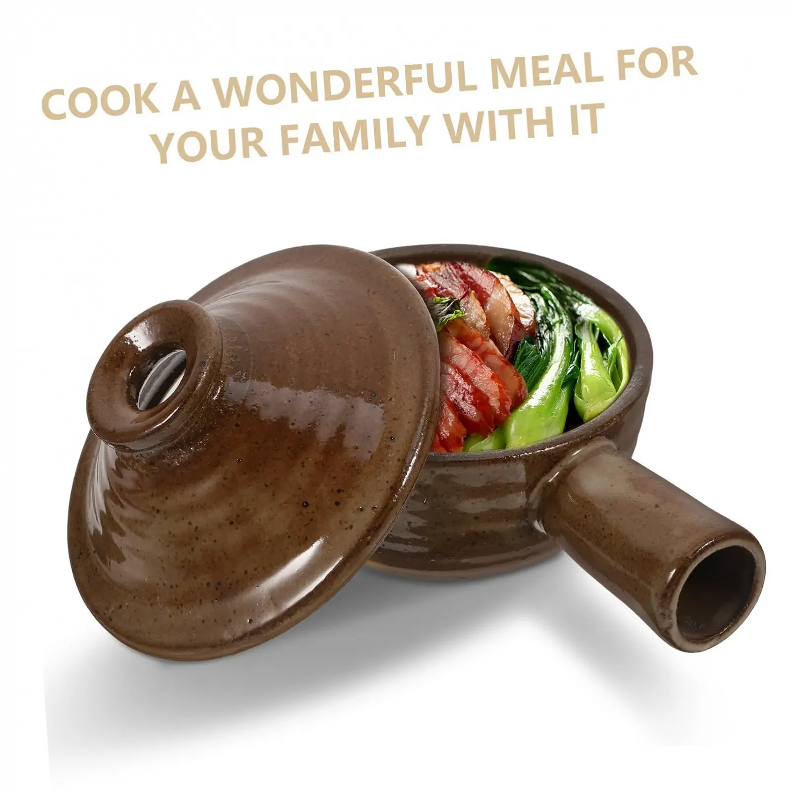 Кастрюля TOYANDONA с крышкой жаропрочная цельнолитая для микроволновой печи и плиты, фото №5