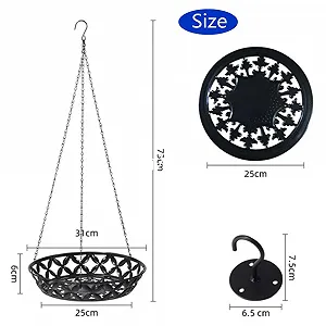 Тримач для рослин Металевий Підвісний кошик зі стельовим гачком та ланцюжком synthetic.ua - Фото 1