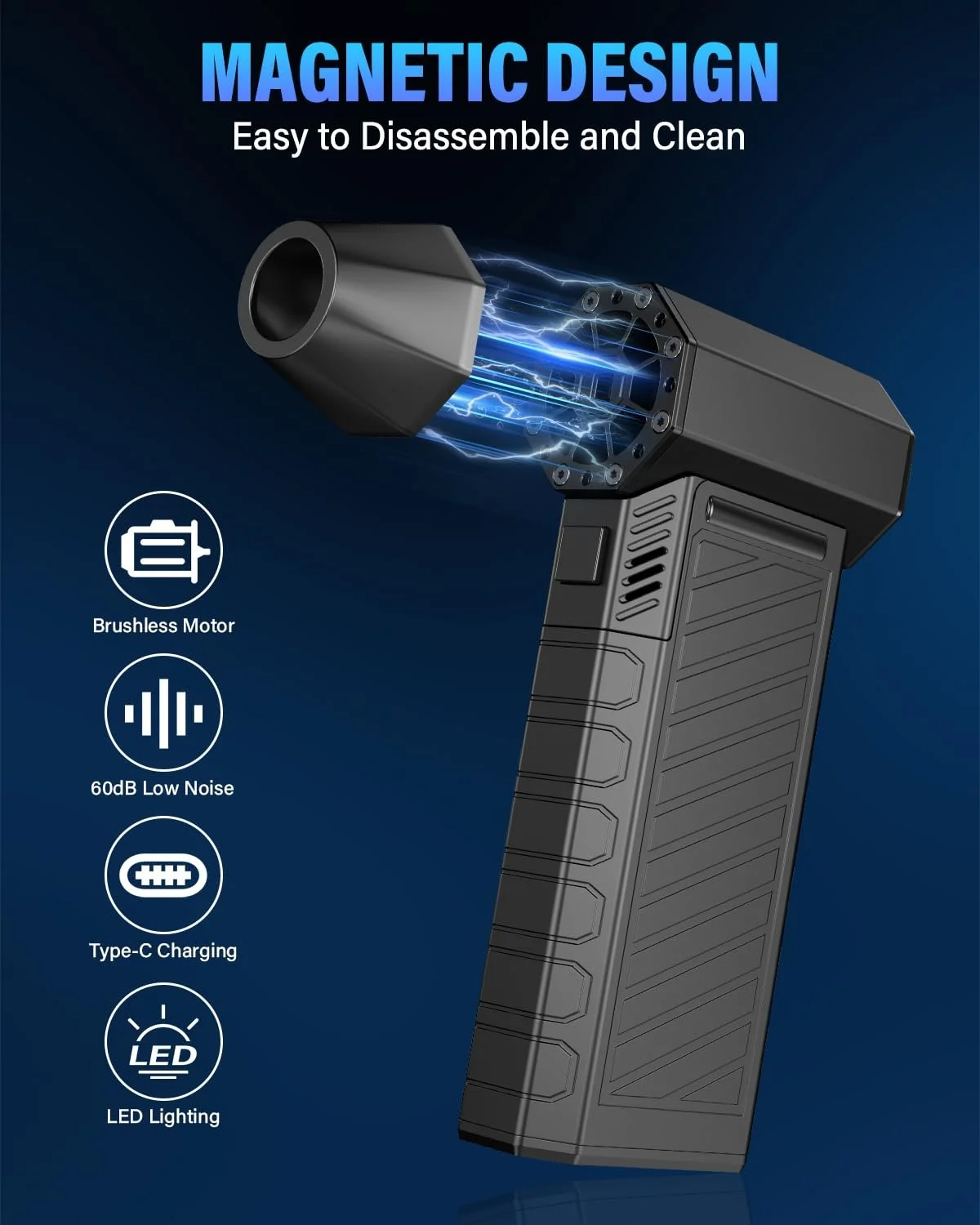 Електричний повітродувка Apkezel 150 000 об/хв 6000 мАг, фото №5 Електричний повітродувка Apkezel 150 000 об/хв 6000 мАг, фото №5