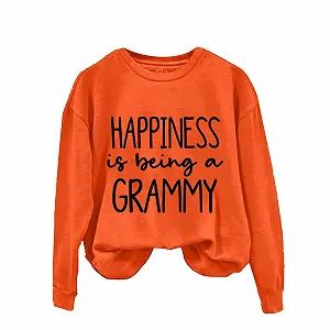 Женский свитшот на День святого Валентина, пуловер, свитшоты с длинными рукавами, рубашка для бабушки "Счастье это...", графический повседневный пуловер на День святого Валентина synthetic.ua - Фото 1