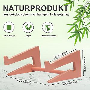 Подставка для ноутбука деревянная Konsol, эргономичная универсальная подставка для ноутбука, совместимая с 10-15 дюймовыми устройствами, настольная подставка для ноутбука, вертикальная подставка для ноутбука (красная) synthetic.ua - Фото 1