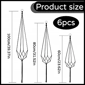 Підвісні кошики для макраме Бавовняна мотузка Набір з 6 шт. synthetic.ua - Фото 1