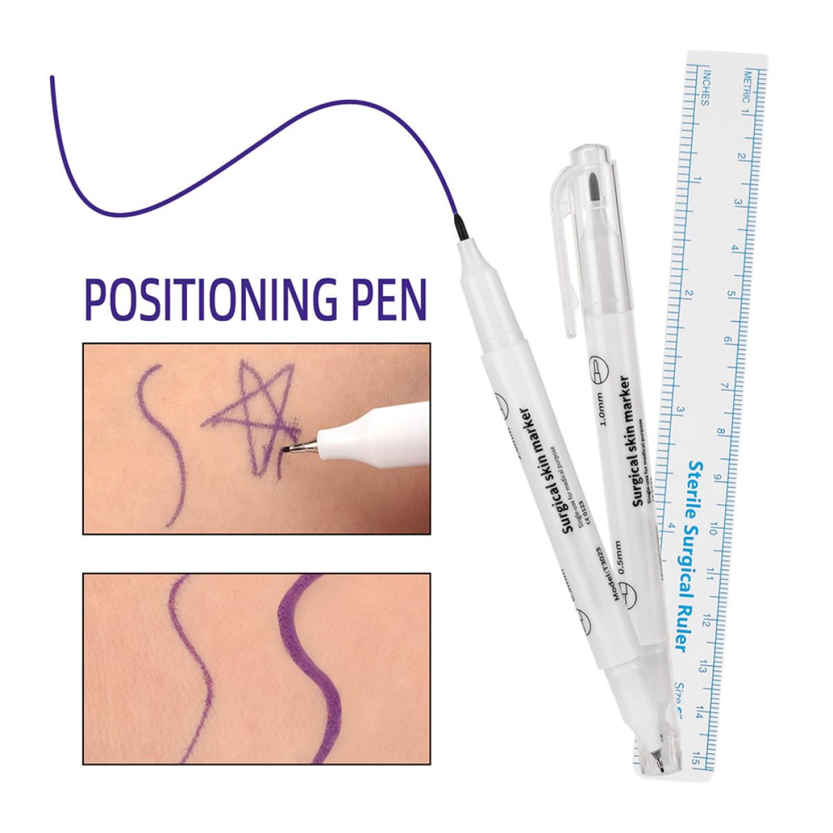 Олівець для брів LALAFINA 5 Sets Lip Mapping Pen Tattoo Eyebrow Markers Eyebrow Tattoo Pencil Skin Marking Pen Eyebrow Makeup Pen Tool Multifunctional Use One Pen Plastic, фото №5