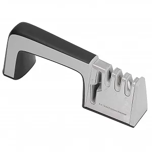 Ручна Точилка для ножів та ножиць 4-в-1 Нержавіюча сталь Кераміка 9.1 x 3.5 дюйма synthetic.ua - Фото 1