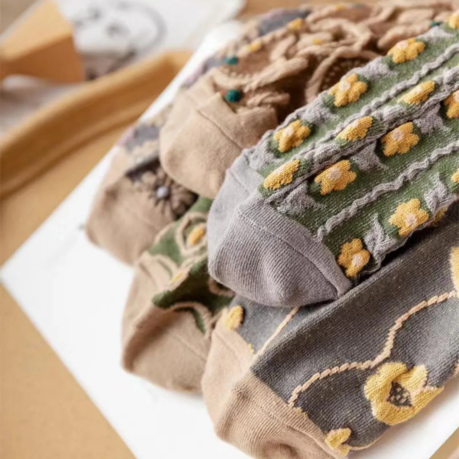 Вишиті шкарпетки Жіночі, Вишиті квіткові вінтажні шкарпетки, фото №5