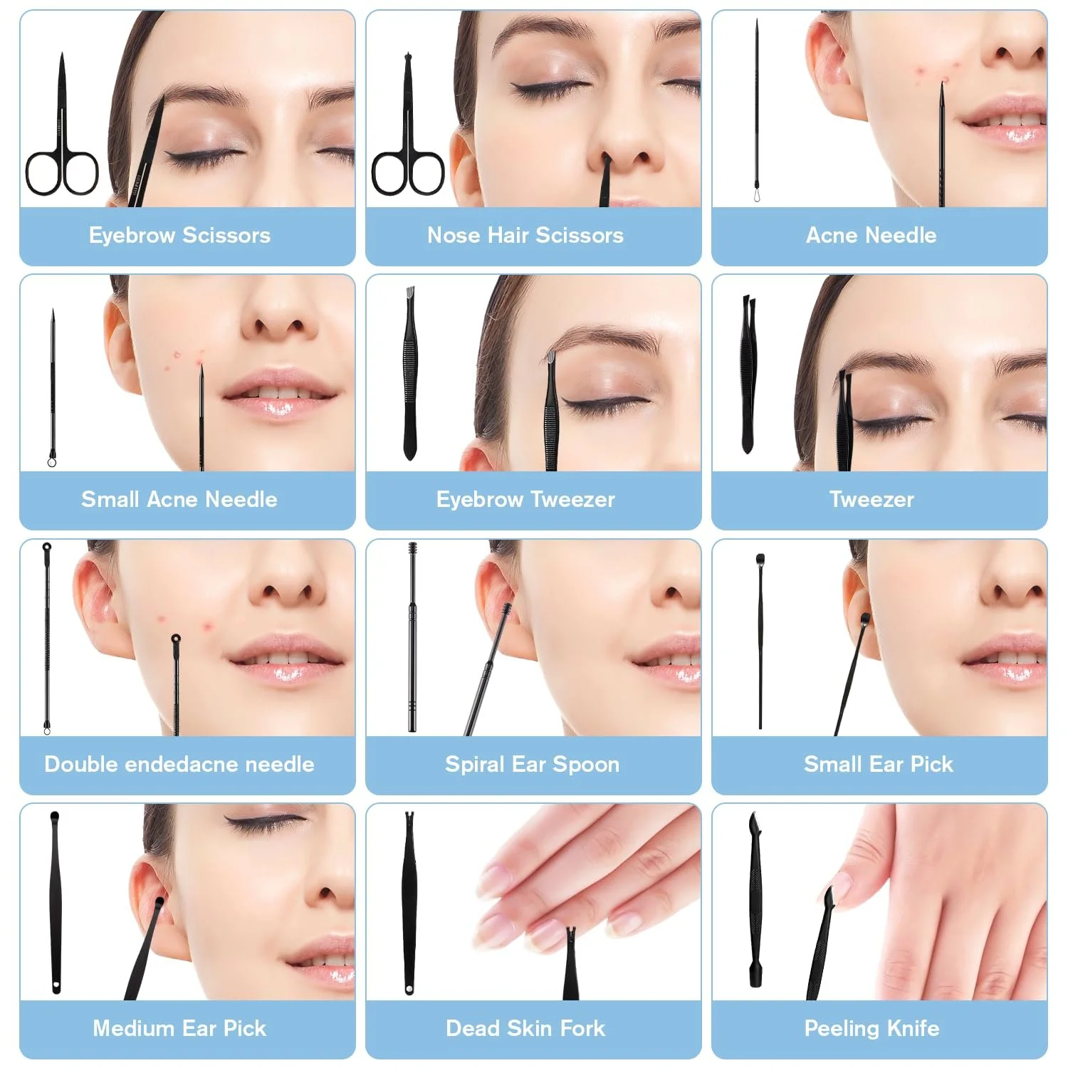 Набор для маникюра 23 шт., из нержавеющей стали, портативный, фото №5