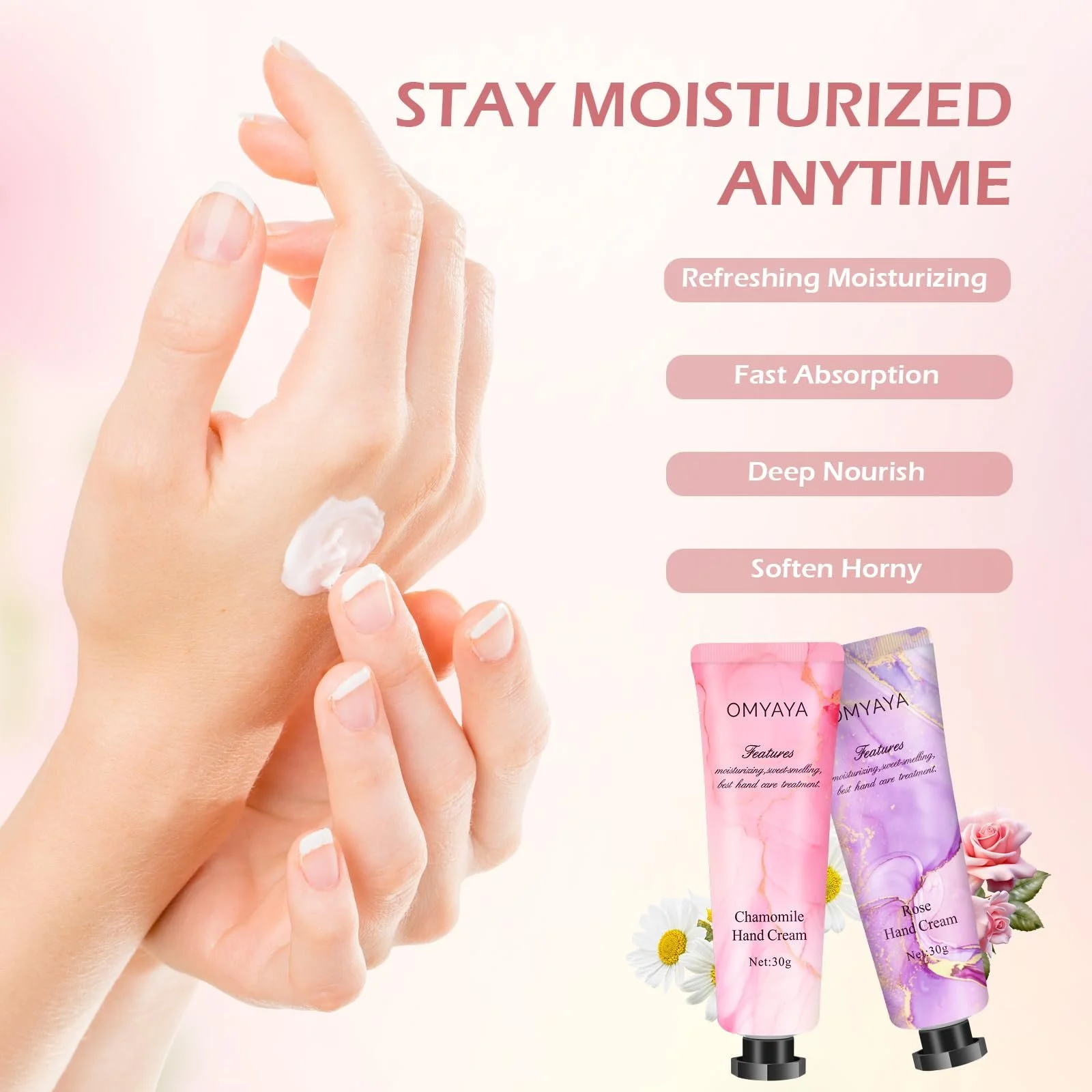 Крем для рук, набір 15 штук, троянда, молоко, ромашка, мед, авокадо, фото №5