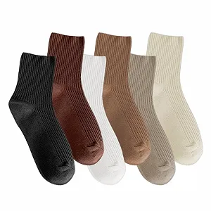 Женские носки Mультипак из хлопка, 6 пар, Спортивные носки, Дышащие, Разноцветные - Фото 1