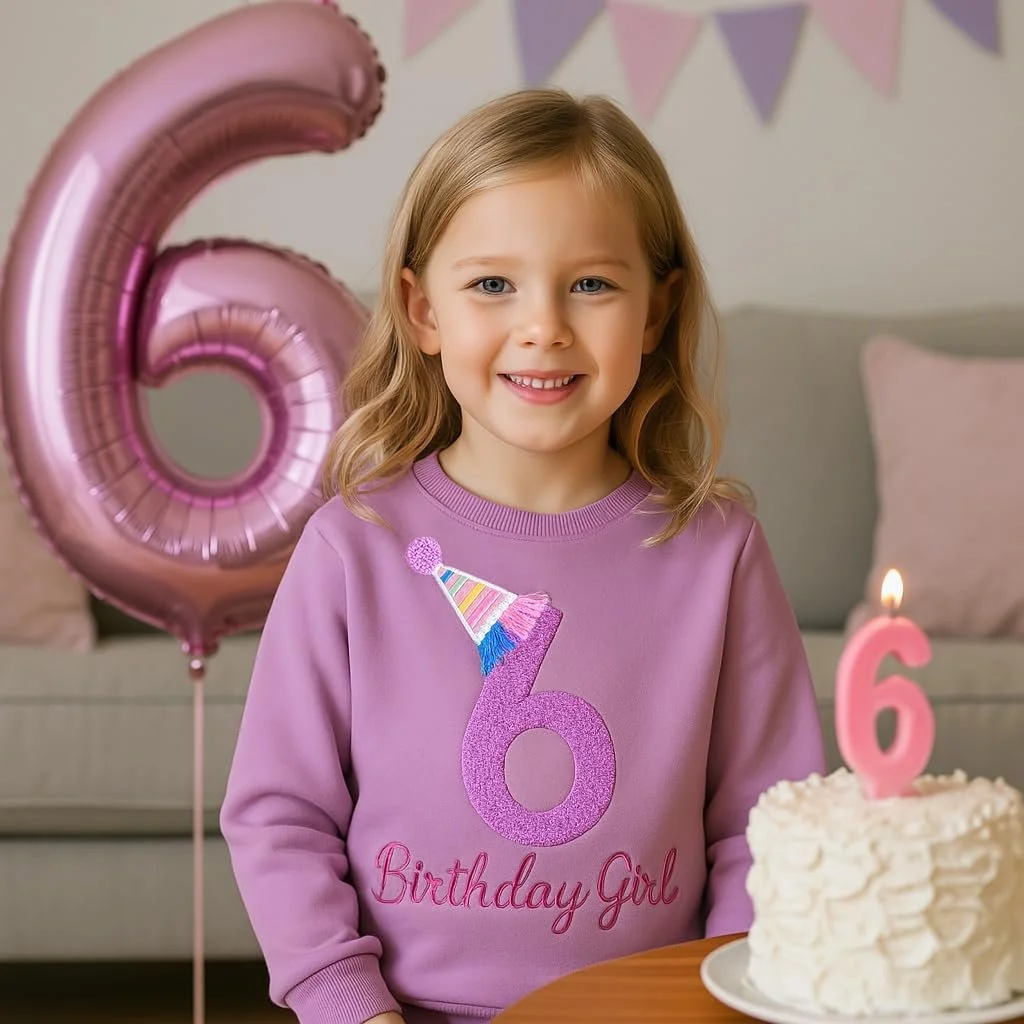 Yoolhamy Дитячий світшот для дівчаток на день народження, фото №4