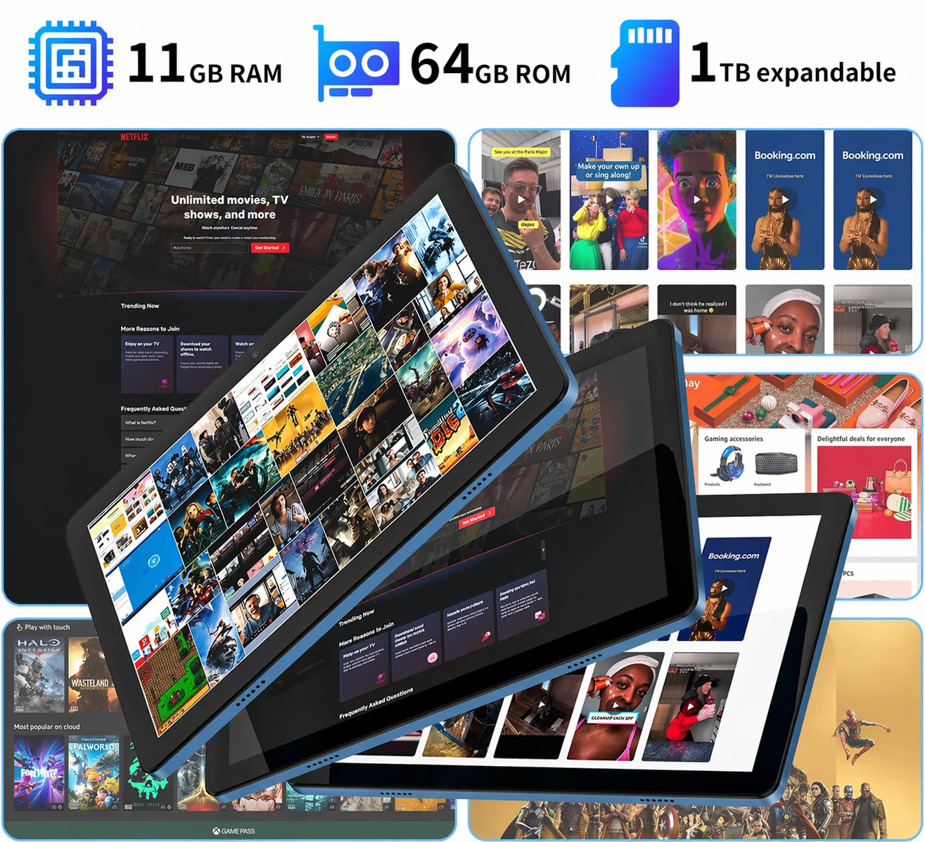 Планшет 10.1" AWOW UTBook (3+8)/64Gb 8 ядер Android 15 7000 mAh Синій, фото №3