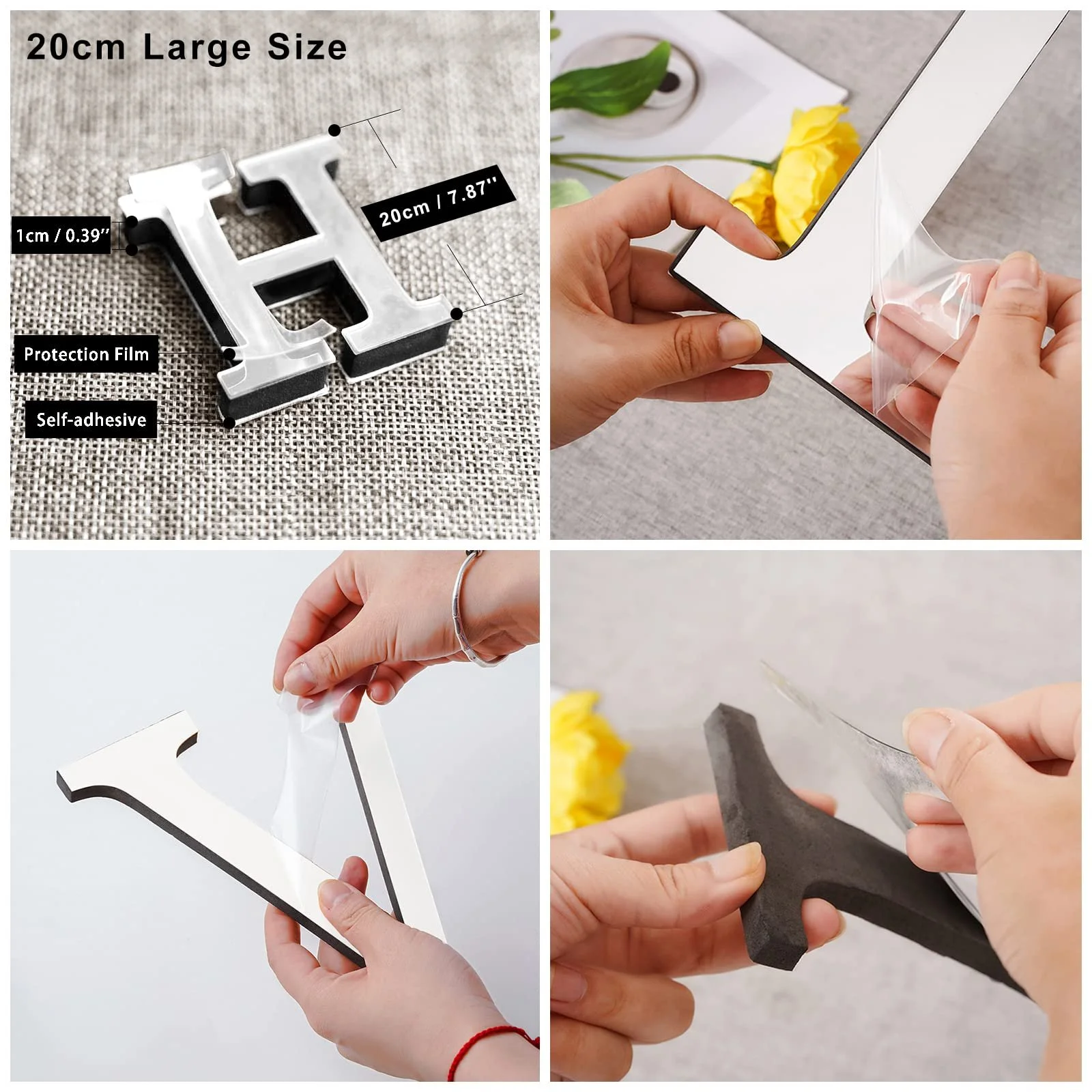 Дзеркальна наклейка 3D Acrylic Mirror Letters Літера M 20 см Сріблястий, фото №2 Дзеркальна наклейка 3D Acrylic Mirror Letters Літера M 20 см Сріблястий, фото №2