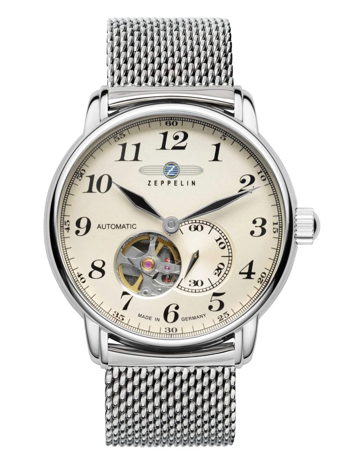 Чоловічий годинник Автоматичний Zeppelin LZ127 GRAF Series 7666M-5, нержавіюча сталь, сітчастий ремінець, фото №1 Чоловічий годинник Автоматичний Zeppelin LZ127 GRAF Series 7666M-5, нержавіюча сталь, сітчастий ремінець, фото №1