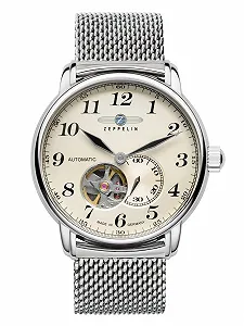 Чоловічий годинник Автоматичний Zeppelin LZ127 GRAF Series 7666M-5, нержавіюча сталь, сітчастий ремінець - Фото 1