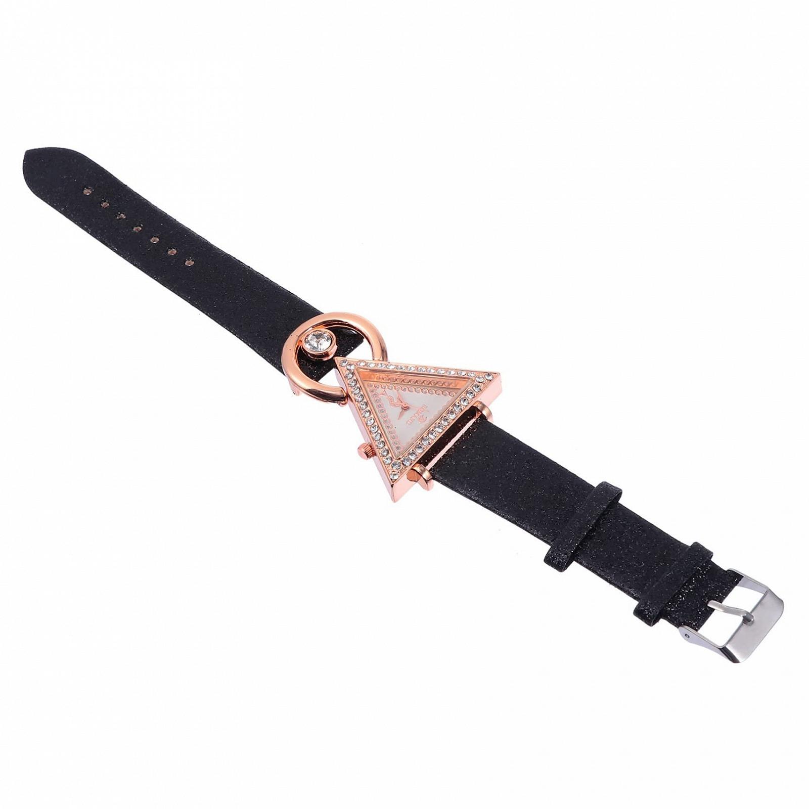 Часы Healvian Треугольные Модные Женские Часы Бриллиантовые Часы Модные Женские Часы Женские Кварцевые Часы Часы со Стразами Модные Кварцевые Часы Часы с Инкрустацией Стразами Красное Стеклянное Зеркало, фото №1