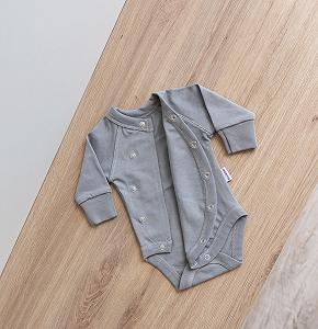 Боді з довгим рукавом 50, 56, 62, 68, 74 см Noonfit сірий synthetic.ua - Фото 1