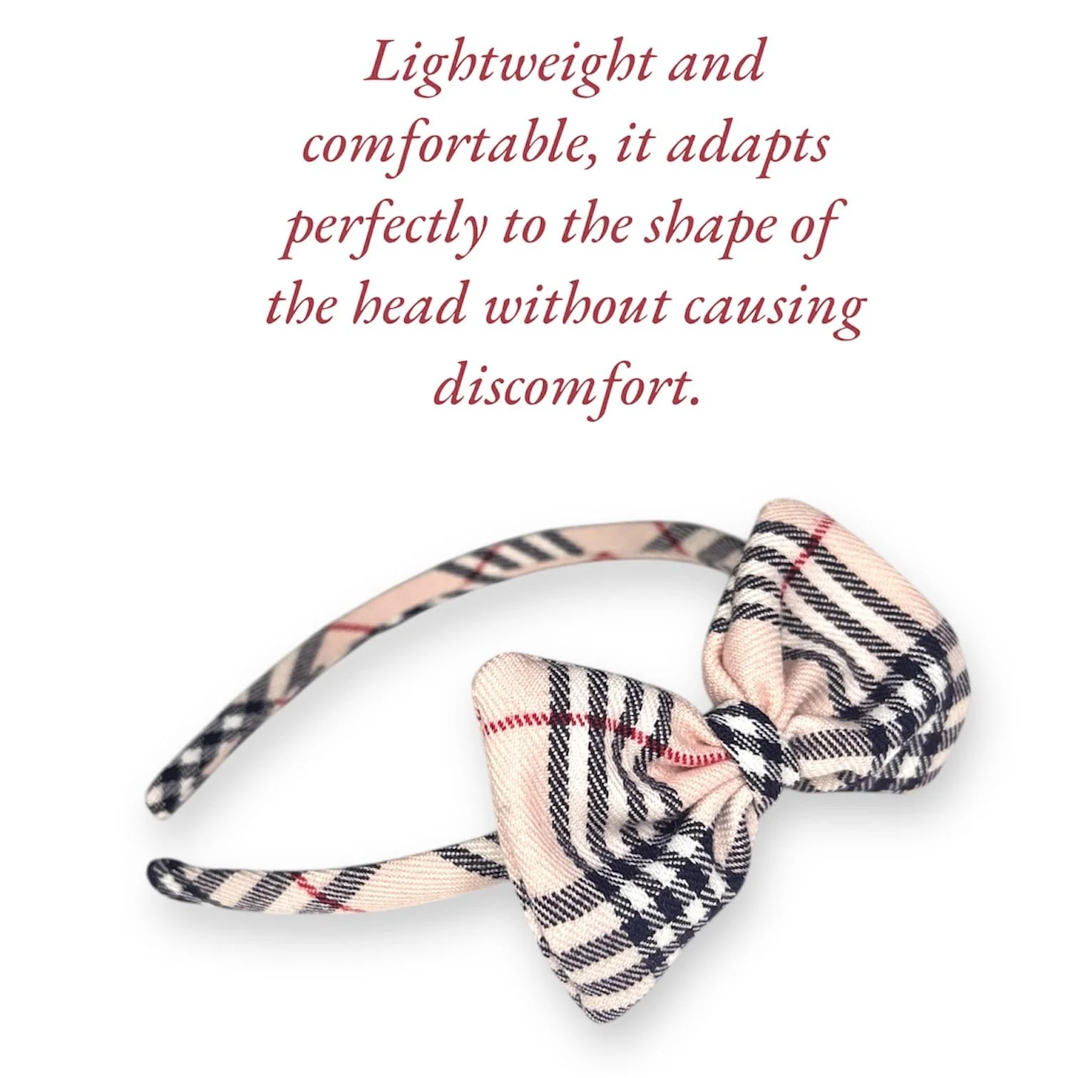 Обруч для волосся в шотландську клітинку для дівчаток, фото №3