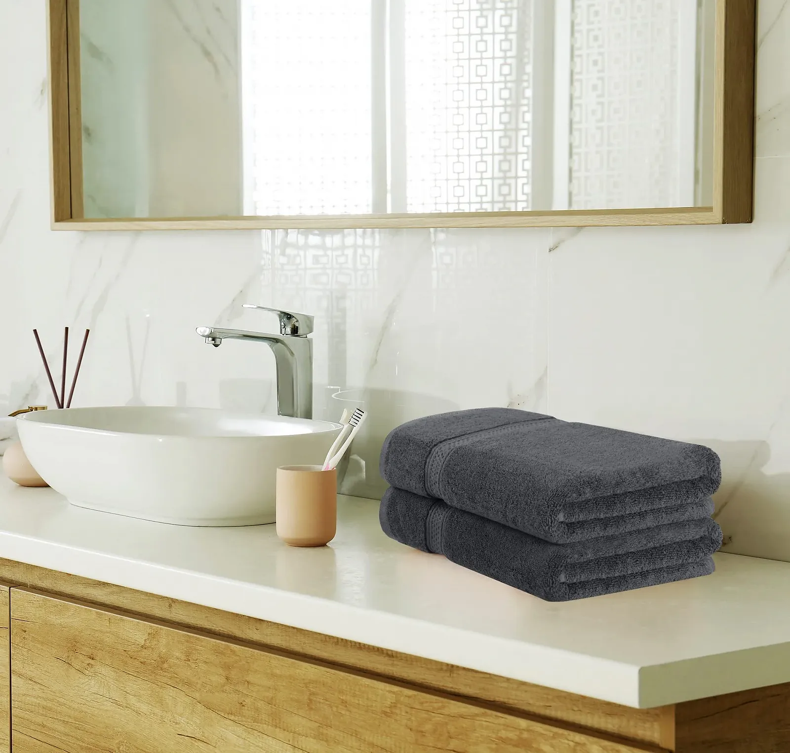 Набір рушників Utopia Towels 100% бавовна 8 шт. Сірий, фото №5