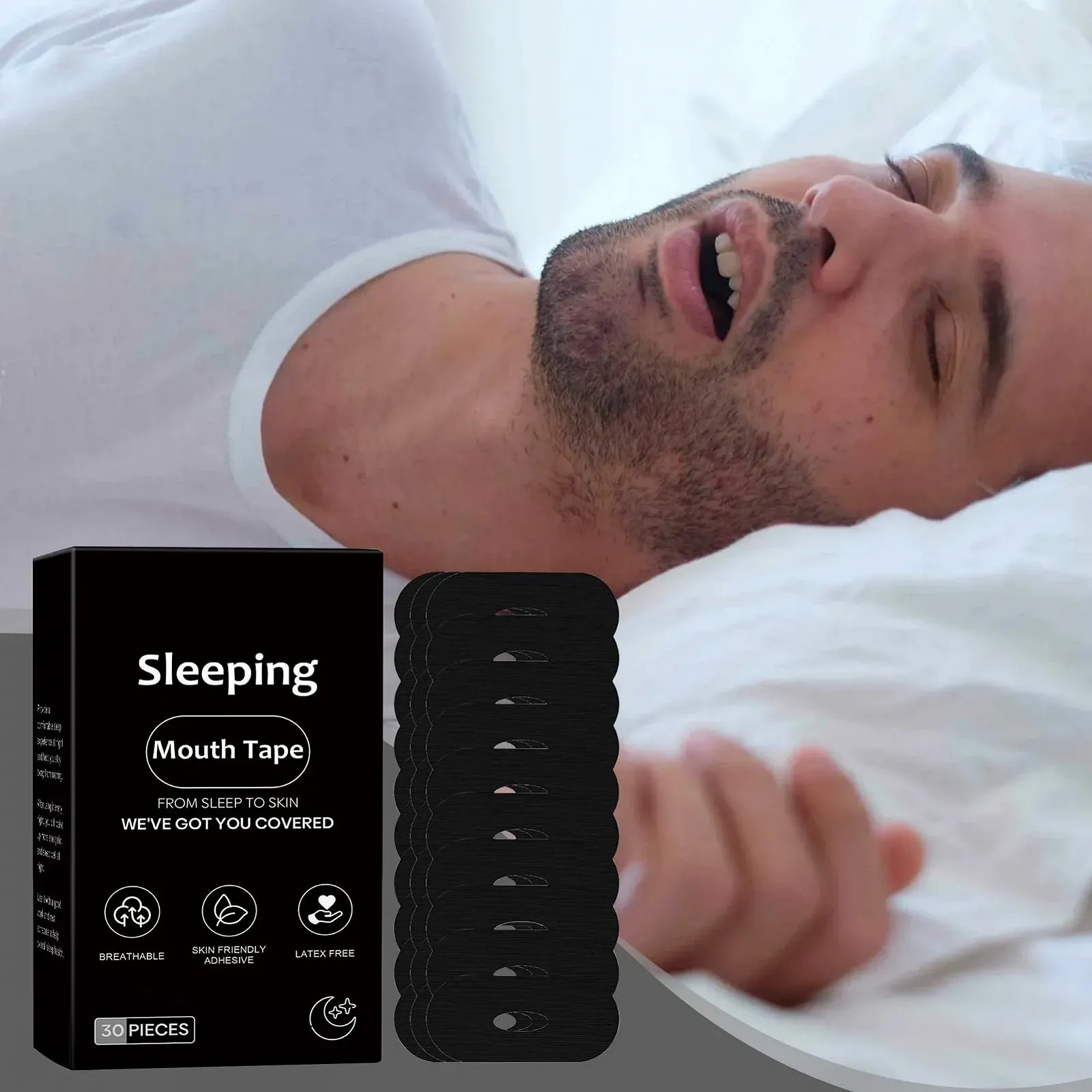 Смужка для сна для рта, гибкая портативная, фото №2