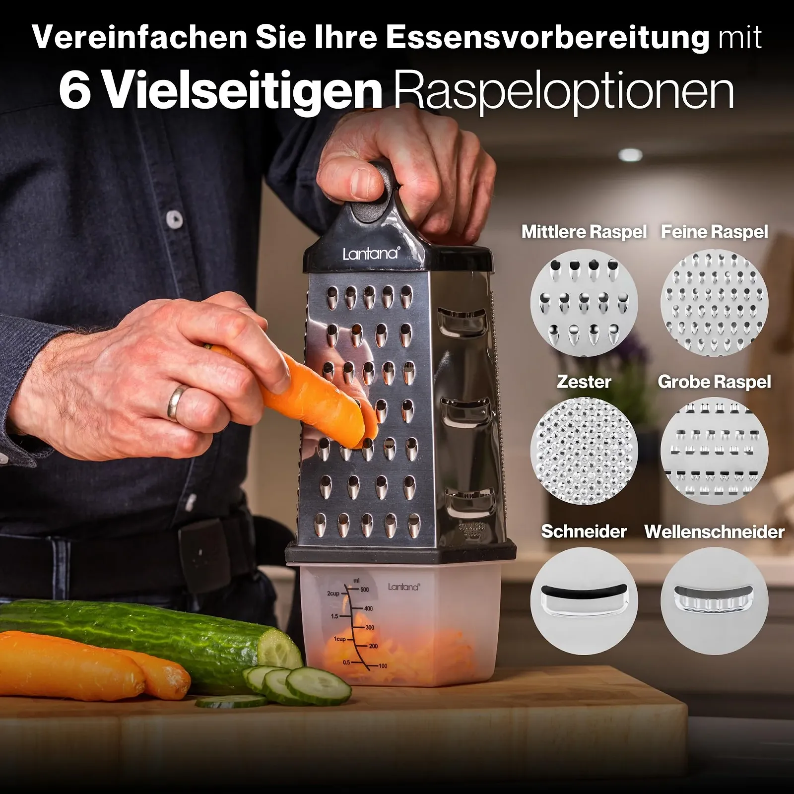 Терка Lantana 6-стороння з контейнером, фото №2