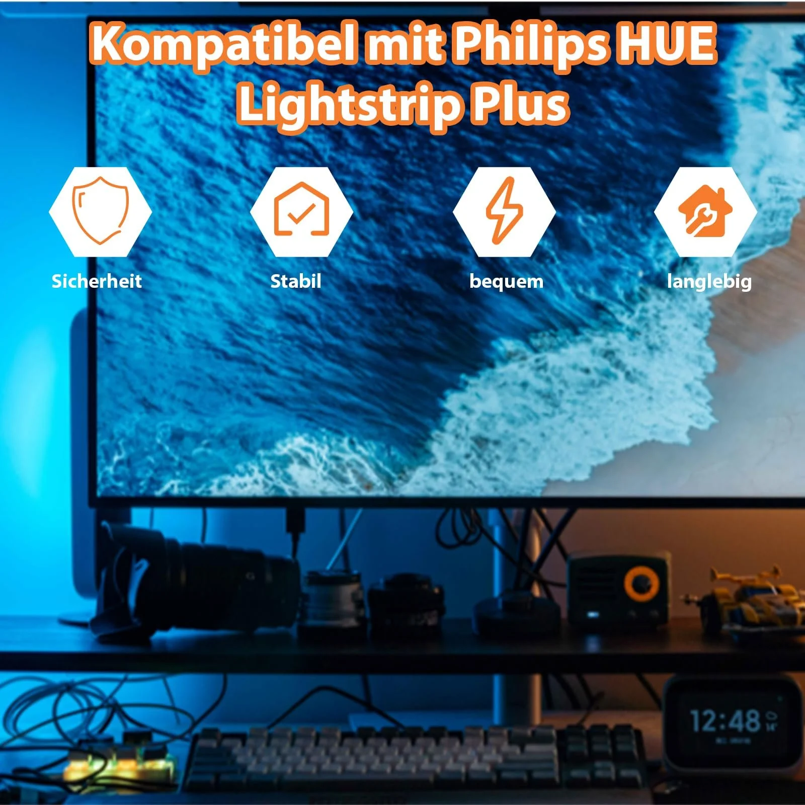 DC-подовжувач 6 м Сумісний з Philips HUE Lightstrip Plus V3 / V4 Білий, фото №6