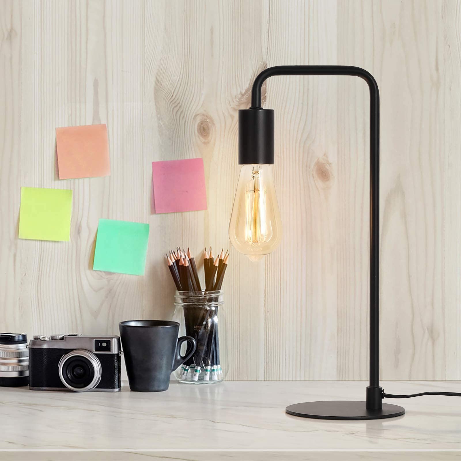 Настільна лампа HAITRAL Set of 2 E27 Black, фото №5