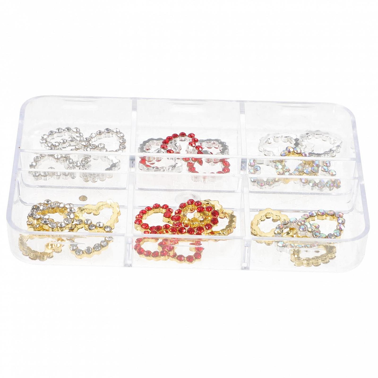 Аксессуары для ногтей Healvian, 60 шт., подвески со стразами для акриловых ногтей, наклейки со стразами, шармы для ногтей, 3D серьги с бриллиантами, фото №6