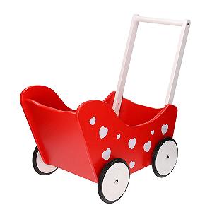 Коляска для кукол Poppenwagen Rood с сердечками synthetic.ua - Фото 1