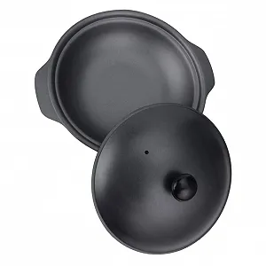 Каструля OUNONA Чавунна 16 см З кришкою Термостійка Чорна - Фото 1