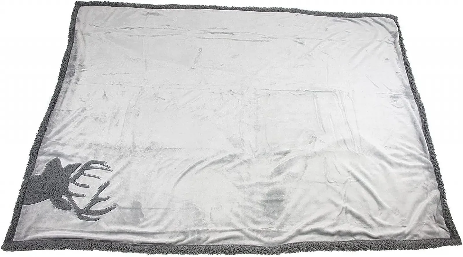 Плед Dekoleidenschaft М'який 130 x 170 см, Сірий з мотивом оленя, фото №2